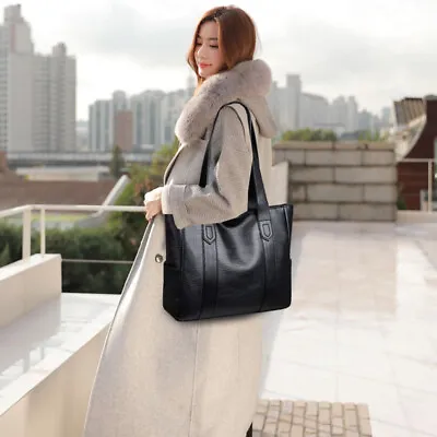 Ladies Design Leather Shoulder Bag Large Capacity Ladies Waterproof Handbag Tote • £8.12