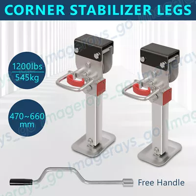 $118.95 • Buy 2X 470mm-660mm Drop Down Corner Steadies Stabilizer Legs Caravan Camper Trailer