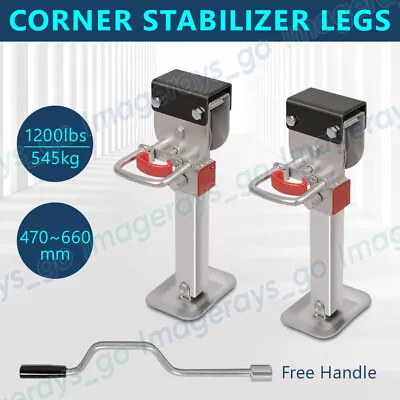 2X 470mm-660mm Drop Down Corner Steadies Stabilizer Legs Caravan Camper Trailer • $115.95