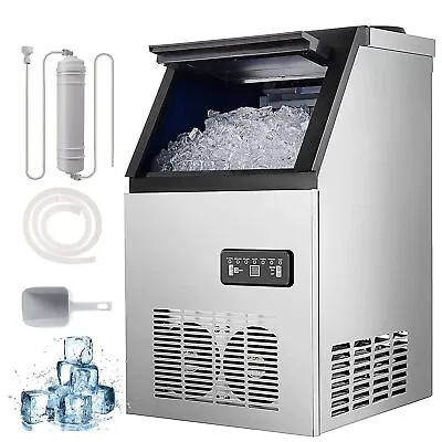 90lb Built-in Commercial Ice Maker Stainless Steel Bar Restaurant Cube Machine • $285.80