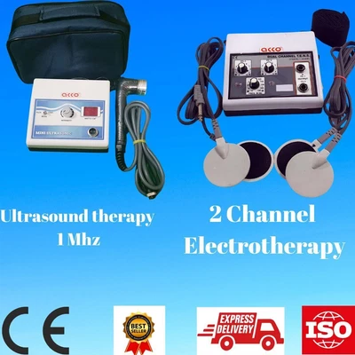 £117.11 • Buy Combo Ultrasound Therapy 1 Mhz - 2 Channel Electrotherapy Physiotherapy Machine