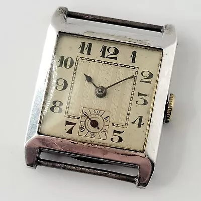 £150 • Buy 1920s Silver Hallmarked Watch Art Deco Mens Tank Antique Vintage 1930s 