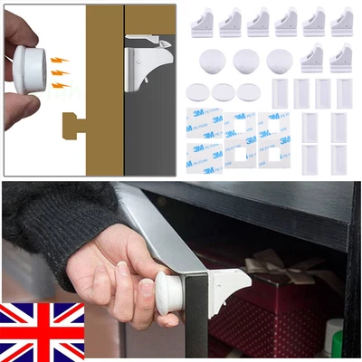 £8.99 • Buy Invisible Magnetic Baby Child Pet Proof Cupboard Door Drawer Safety Lock 8+3 4+1