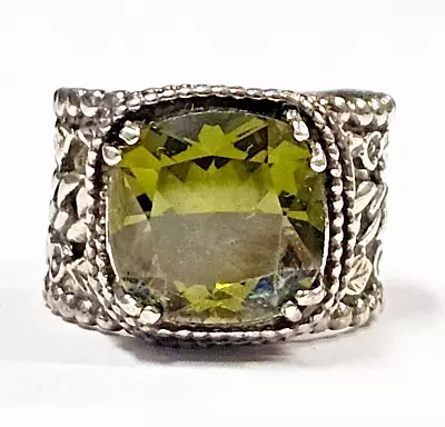 Vintage Silpada- Sterling Silver Green Quartz Ring Israel • $75