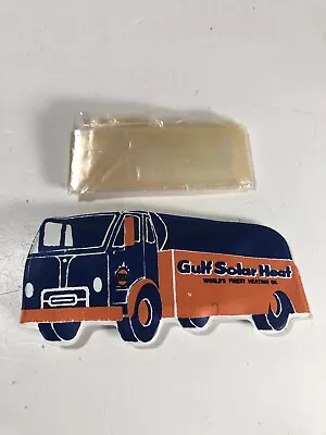 Vintage Gulf Solar Heat Oil Truck Promo Advertising Plastic Rain Bonnet Cap • $12.99