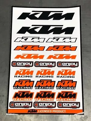 KTM  Sticker Decal Sheet Graphics SX SXF XC EXC By Enjoy Mfg  -  WHITE • $19.99