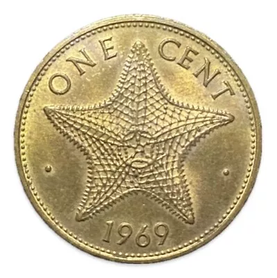 Bahama Islands 1 Cent 1969 Elizabeth II Starfish Coin • $1.65