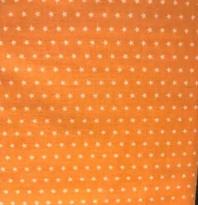 FROU FROU Orange Tiny Star French Cotton Voile Fabric 60  Wide By The 1/2 Yd • $5