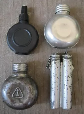 Wwi & Ii Era Russian Swedish Yugo Cleaning Kit Metal Oiler Bottles Lot Of 4 • $26.95
