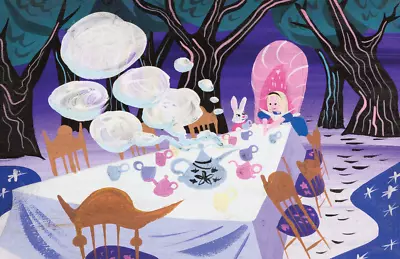 Mary Blair Alice In Wonderland Mad Hatter Tea Party White Rabbit Poster V2 • $19.49