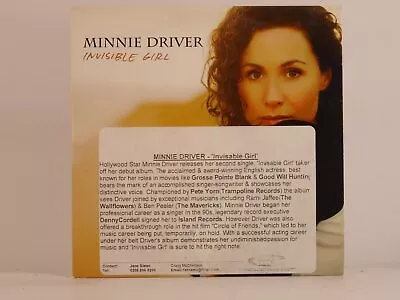 MINNIE DRIVER INVISBLE GIRL (C56) 1 Track Promo CD Single Card Sleeve EMI • £5.32
