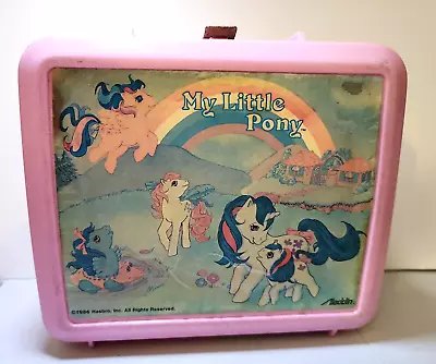 Pink Vintage 1986 Hasbro My Little Pony Aladdin Plastic Lunch Box And Thermos • $14.95