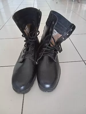 Military Boots-combat Boots-leather Boots-punk-goth-euro Size 45 Wide • $50