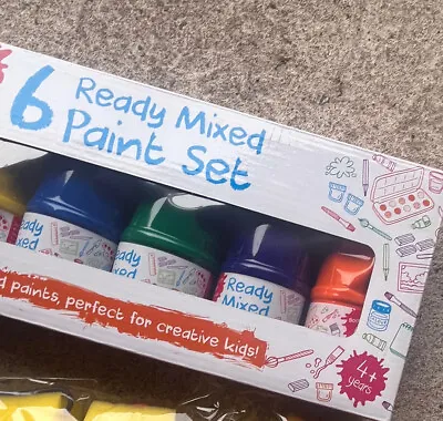 6 X 200ml Poster Paint Childrens Ready Mixed Kids Paints Bottles CRAFT • £12