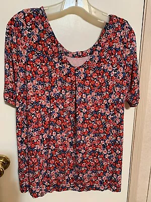 Women's Clothing/ Pullover/ J. Jill Wearever Coll/ Orange-peach Floral/ Medium • $3.99