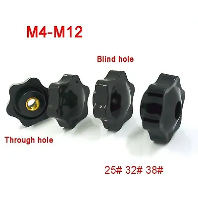 £1.79 • Buy M4 - M12 Black 25# 32# 38# Six-petal Flower Thumb Nut Fit Thumb Screws Bolts
