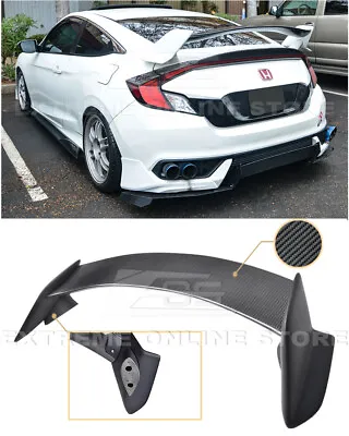 For 16-Up Honda Civic Coupe | Type-R Style CARBON FIBER Rear Trunk Lip Spoiler • $269.99