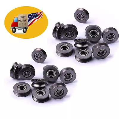 $10.04 • Buy 20pcs Metal Sealed Guide Wire Line Track Deep V Groove Pulley Rail Ball Bearing