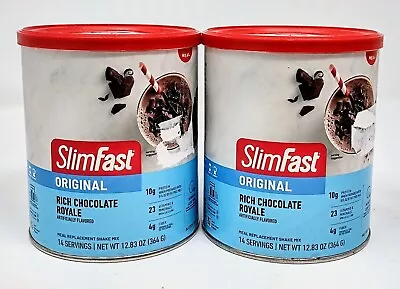 2x SlimFast Original Rich Chocolate Royale 14 Servings Ea  READ !BestBy 4/2024 • $20