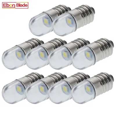 10Pcs E10 3V 6V 4.5V 12V 18V LED Screw Fit Interior Light Torch Bulb Lamp White • $9.99