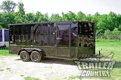 $6795 • Buy NEW 2023 Elite Series 7 X 16 V-Nose Enclosed Cargo Trailer W/ Black Out Package