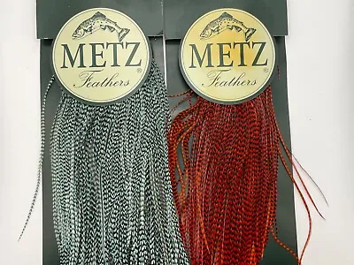 METZ Cock Saddle Grizzly Grade2 Dyed Fly Tying Feathers • $65.84