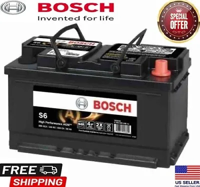 New Battery BOSCH AGM Valve Regulated BCI Group 94R CCA 800 140 Reserve Capacity • $409.99