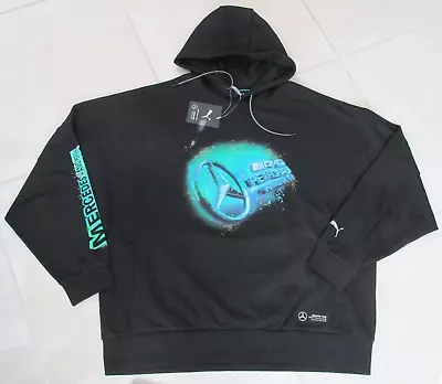 NEW Puma MERCEDES AMG Petronas F1 Pullover Hoodie Sweatshirt MENS XL Black • $49.99