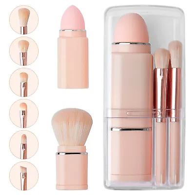 8 In 1 Retractable Portable Makeup Brushes Cosmetic Set For Travel With Case • $14.99