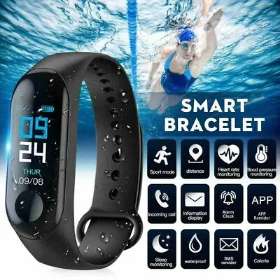 $14.29 • Buy Bluetooth Smart Bracelet Fitbit Style Heart Rate Monitor Watch Tracker Pedometer