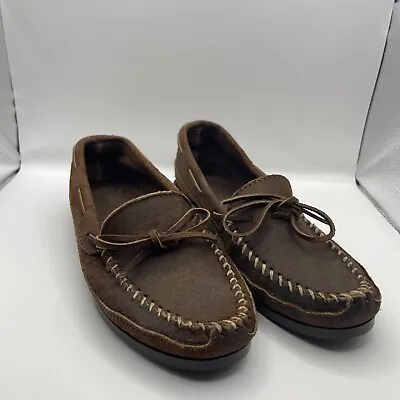 Minnetonka Moccasins Women’s Size 8 Brown Leather Excellent Condition • $22.74
