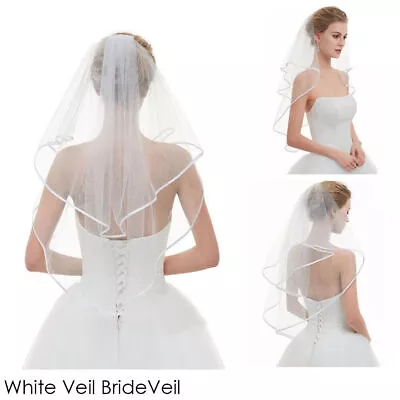 £3.75 • Buy Veil Comb White Bride To Be Hen Night Wedding Party Accessories 2 Tier