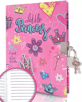 Kids Diary With Lock  7X5.3 Inches 160 Pages Secret Notebook Pink Journal Girls • $16.61