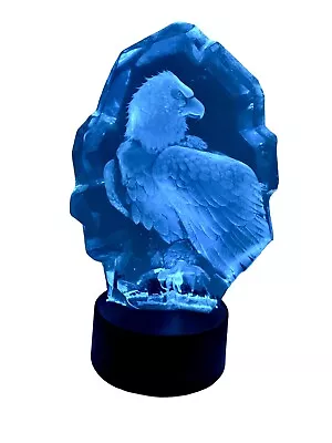 Eagle Sculpture Etched Lead Crystal By Mats Jonasson Sweden • $280