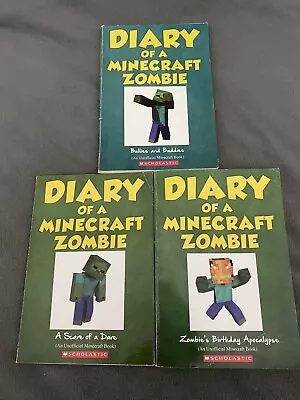 Diary Of A Minecraft Zombie Minecraft Books Great Zombie Invasion Lot Of 3 PB • $7.99