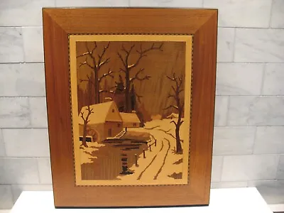 ORIGINAL Wood Marquetry Winter Landscape Robert Beale Signed & Titled • $135