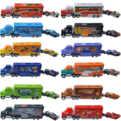 £8.39 • Buy Disney Pixar Cars NO.95 Lightning Mack Truck& Racer Car 1:55 Diecast Kid Toy