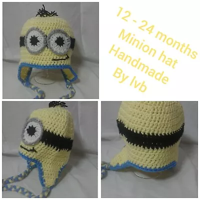 Minion Inspired Baby Hat Size 12 / 24 Months Handmade By Lvb • $13.56