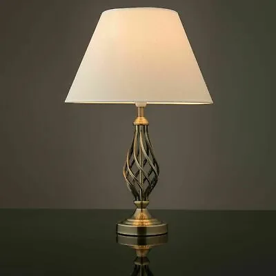 Retro Traditional Table Lamp Shade Bedside Antique Brass Lamps Home Decoration • £17.90