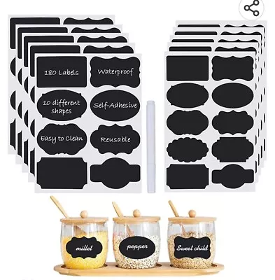 180 PCS Chalkboard Labels For Pantry And Kitchen Containers With   Chalk Pen • $8.99