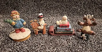 Resin Snowman & Reindeer Figures - Christmas Figurines / Winter Decorations • $6