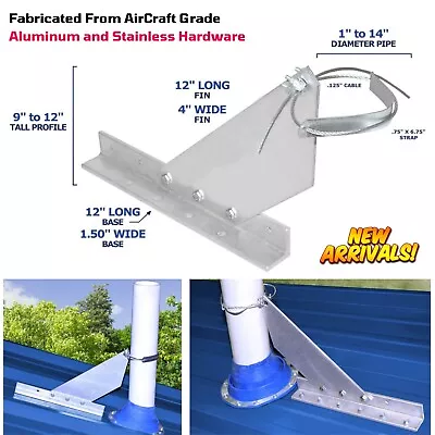 Metal Roof Vent Snow Slide Guard For Support/Protect Stack Pipe & Stove Chimney • $215.97