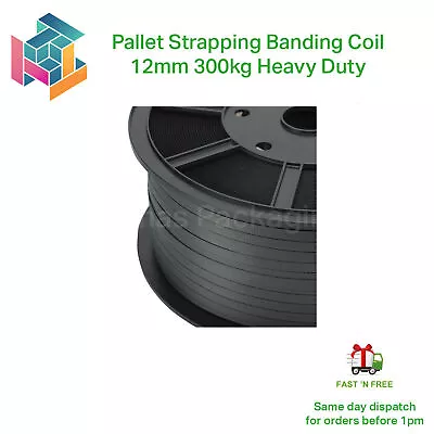 1500M 12mm 260kg Pallet Strapping Banding Coil Heavy Duty Free Next Day Delivery • £29.95