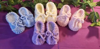 £3 • Buy One Pair Of Hand Made Crochet Baby Shoes 0-3 Months