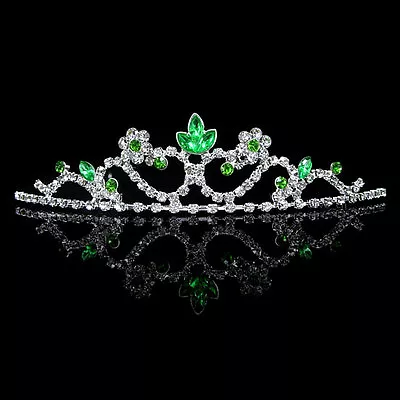 Kids Green Flower Girl Children Wedding Prom Mini Tiara Crown Princess  • $9.70