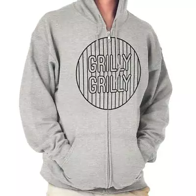 Dad Grillmaster Father BBQ Cooking Chef Gift Mens Zip Hooded Sweatshirt Hoodie • $32.99