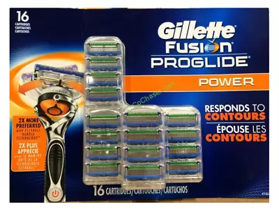 Gillette Fusion Proglide Power Razor Blades 16 Cartridges (Bulk Packaging) • $37.99