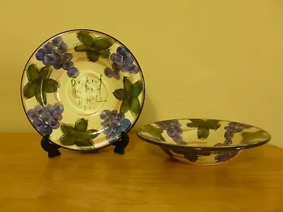 HD Designs Grape Cluster 10  2 Plate / Bowl  Set - Excellent Condition • $11