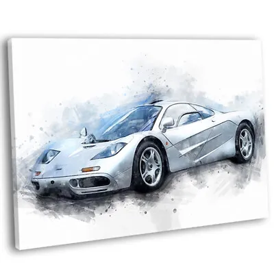 Mclaren F1 Canvas Print Framed Watercolour Car Painting Art Picture • £16.99