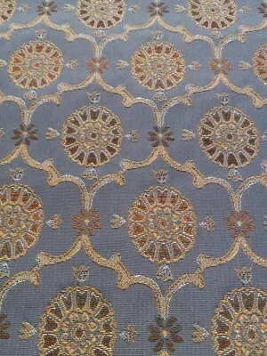 Kravat Couture  Coufran  24153 Gray/Gold &Bronze Medallion Fabric 5 Yds 54 Wide  • $140